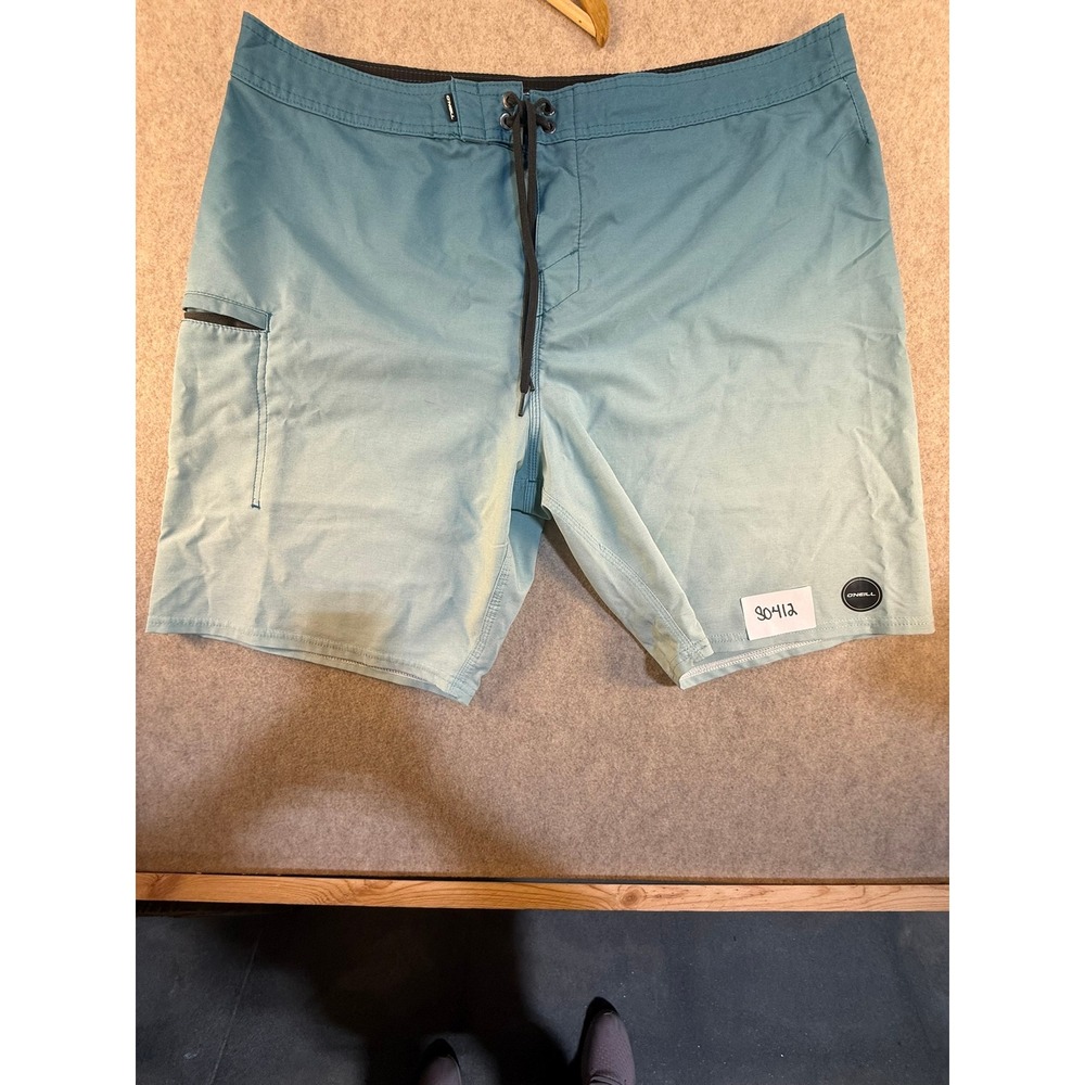 O'Neill Hyperfreak Mens Board Shorts Blue Green Ombre Gradient Sz 40 Surf Trunks